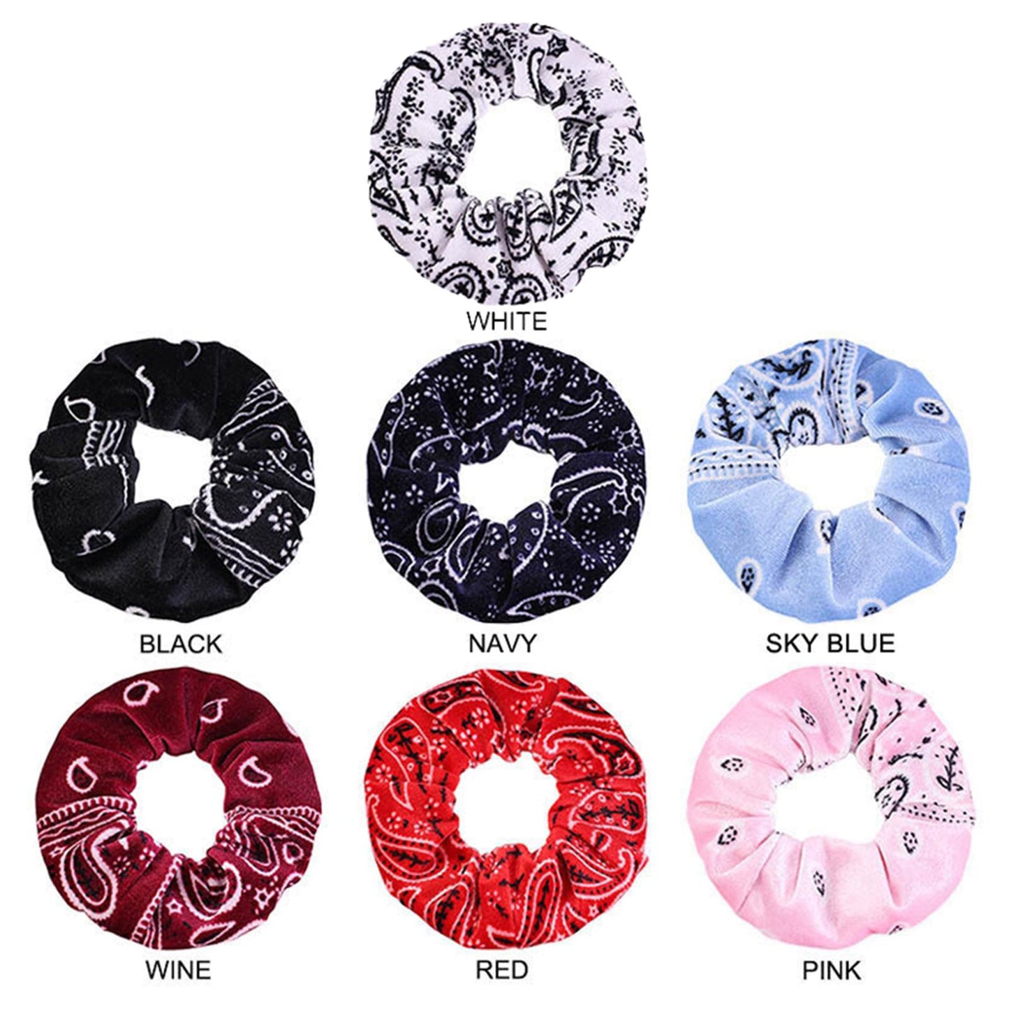 5pcs VELVET HAIR SCRUNCHIES ELASTIC SCRUNCHY HAIR BANDS TIE ROPES Navy