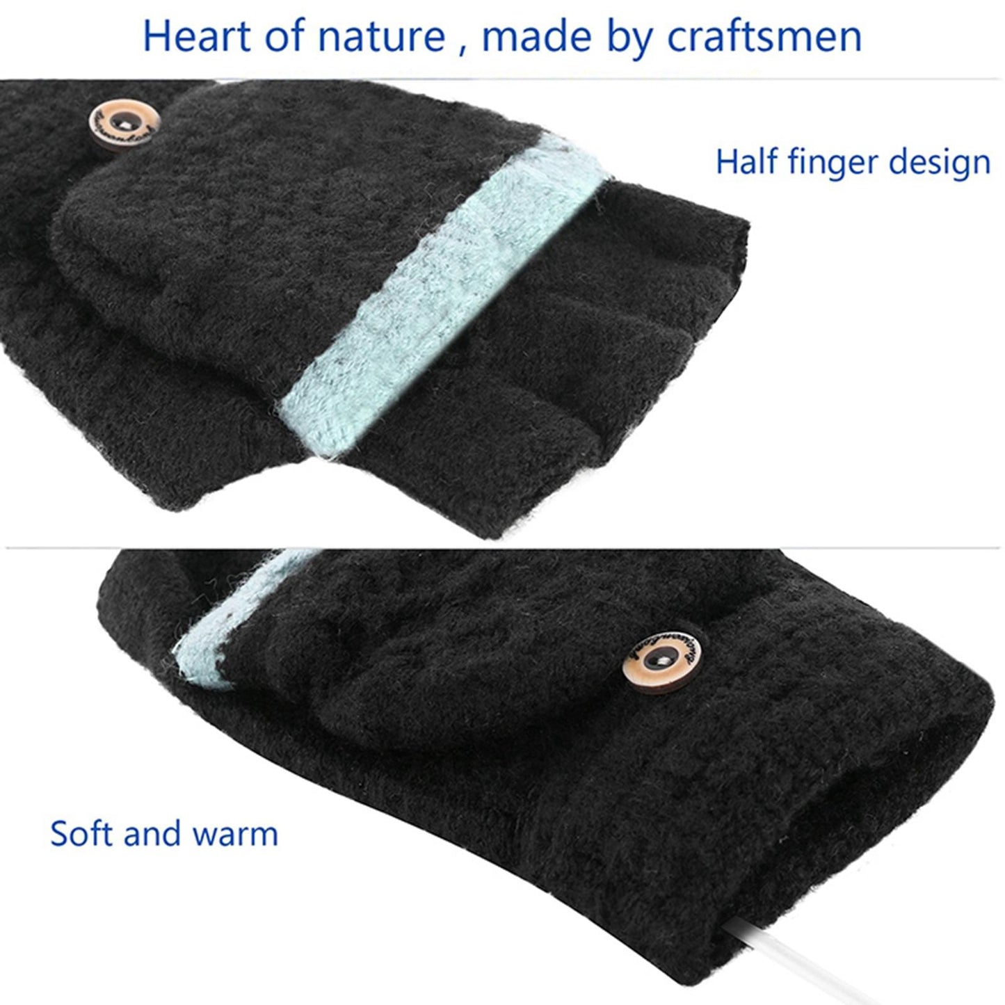 Warm Unisex Heated Gloves Thermal Heat Gloves Climbing Snowboarding Winter