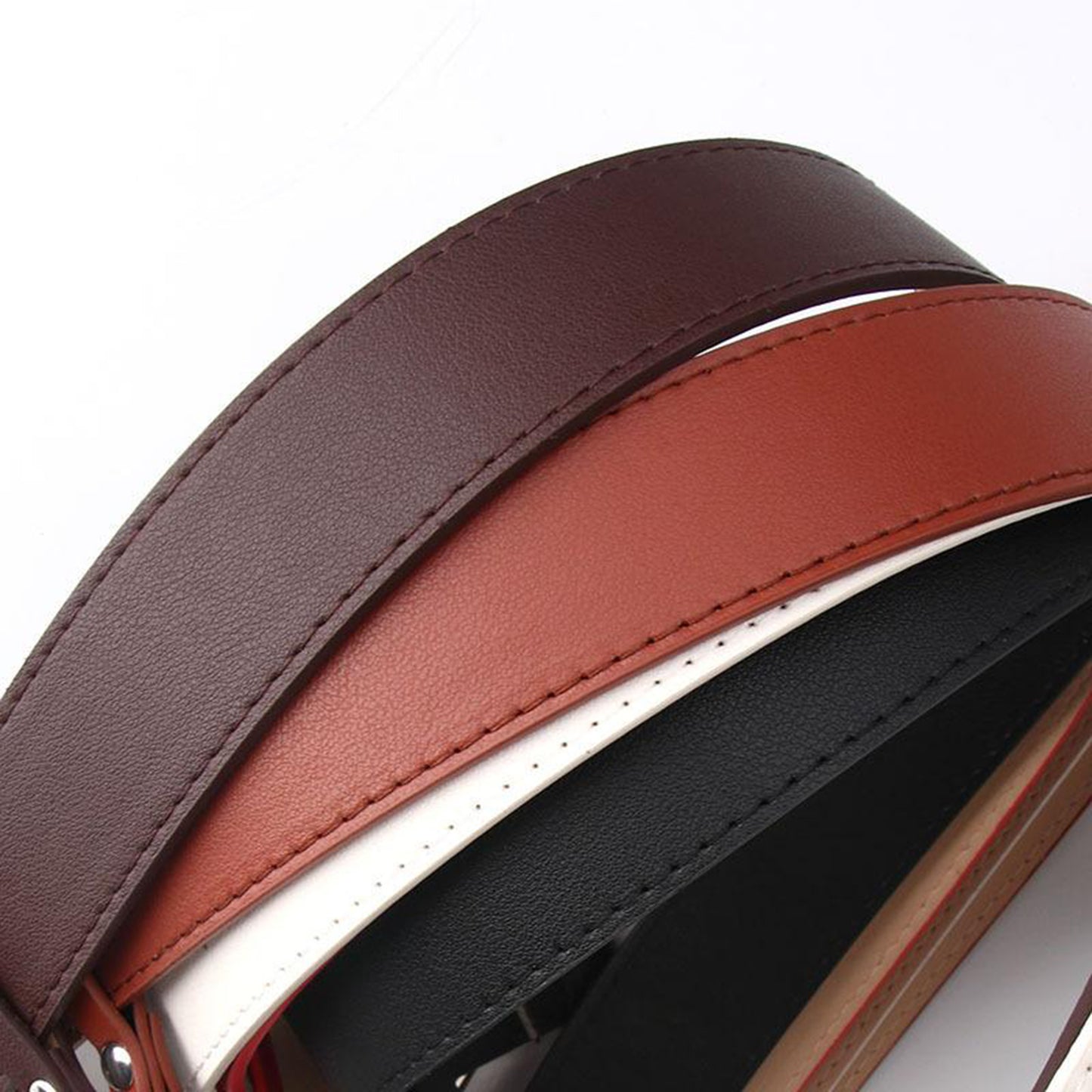 Heart Shape Women Belts Leather Waist Band Jeans Pants Dress Belts White