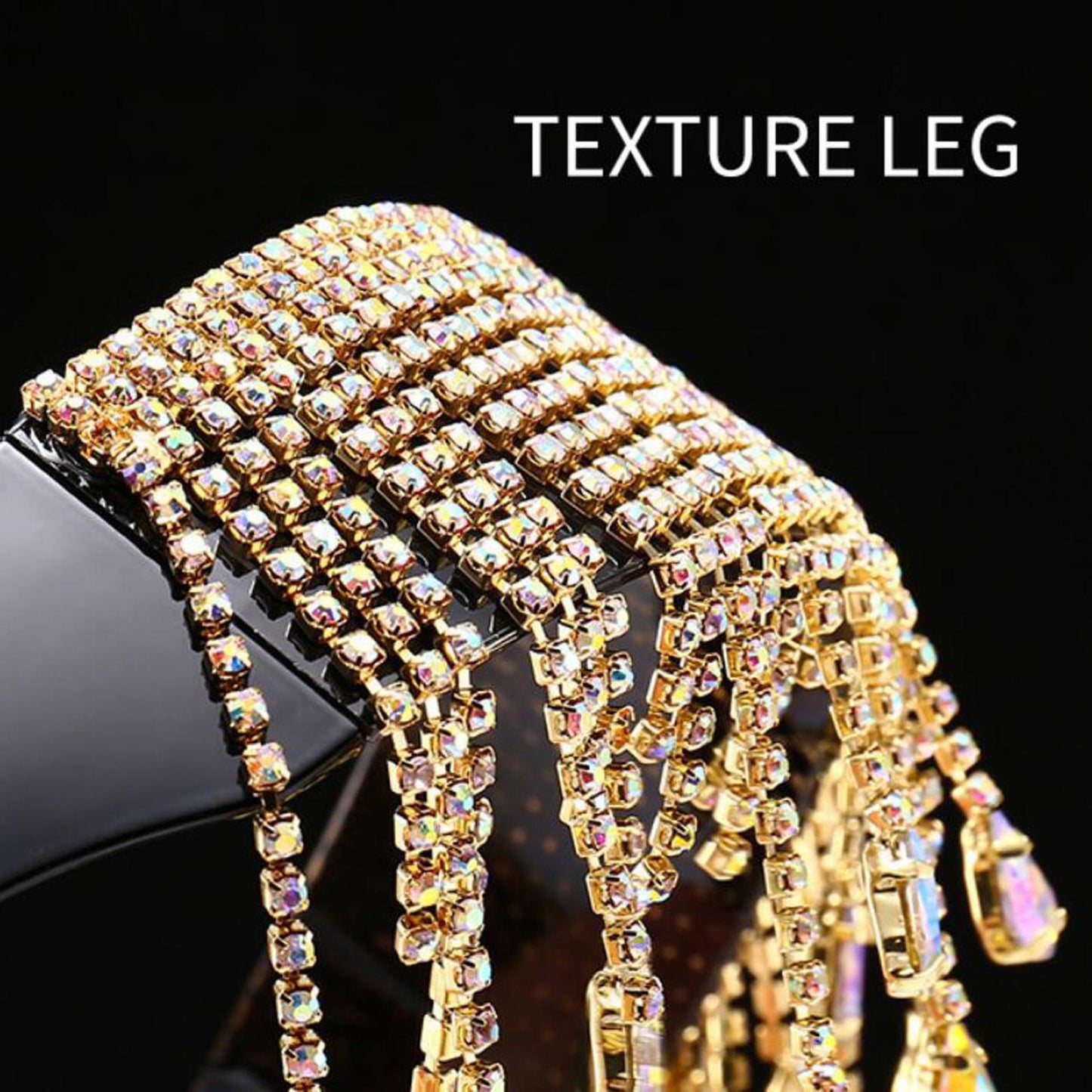 Crystal Sunglasses Tassel Pendants Frameless UV400 Club Eyewear Shade Red