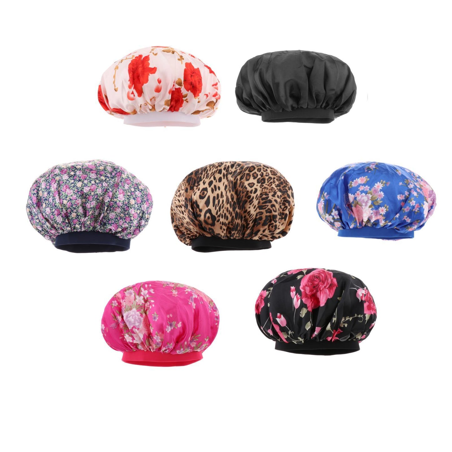 Satin Women Sleep Cap Night Wrap Elastic Sleeping Bonnet Multicolor