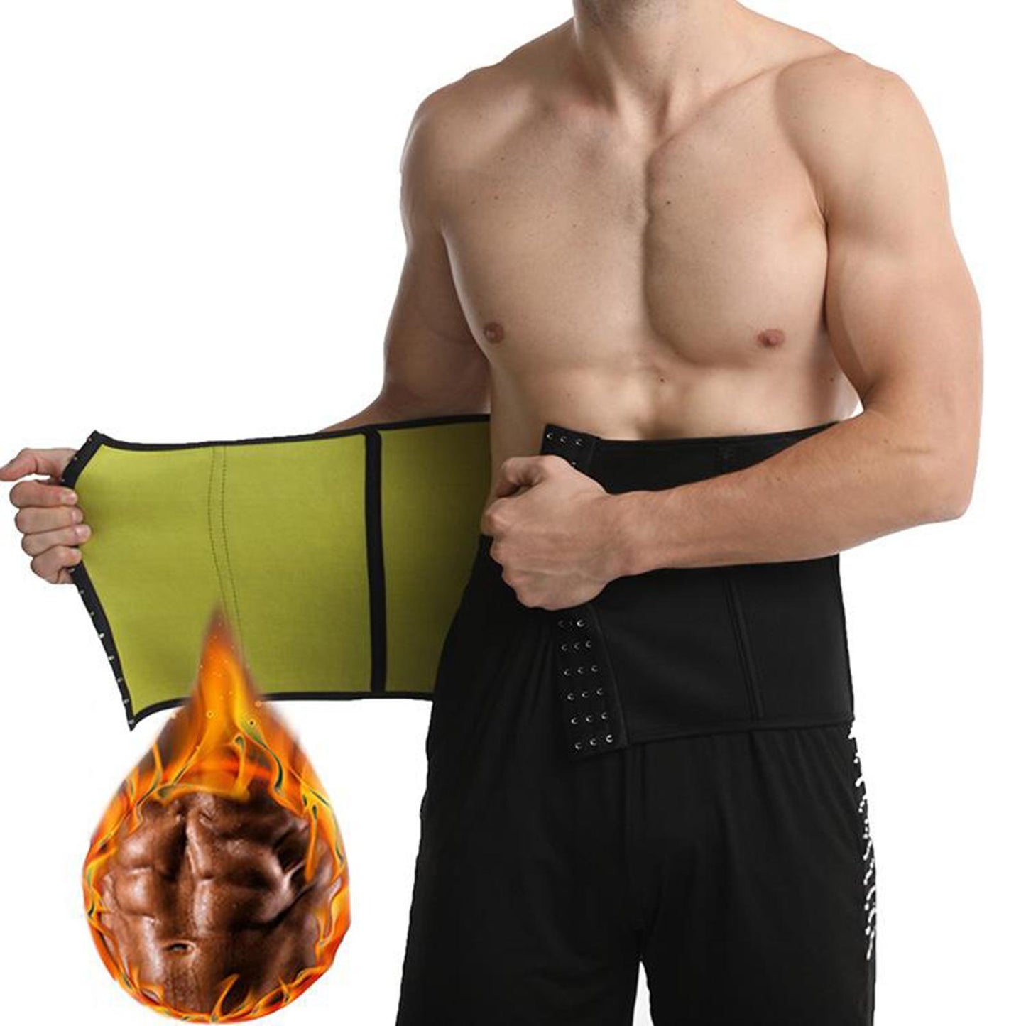 Men Waist Trainer Band Fat Burner Fitness Corset Body Shaper Belt Strap XXXL