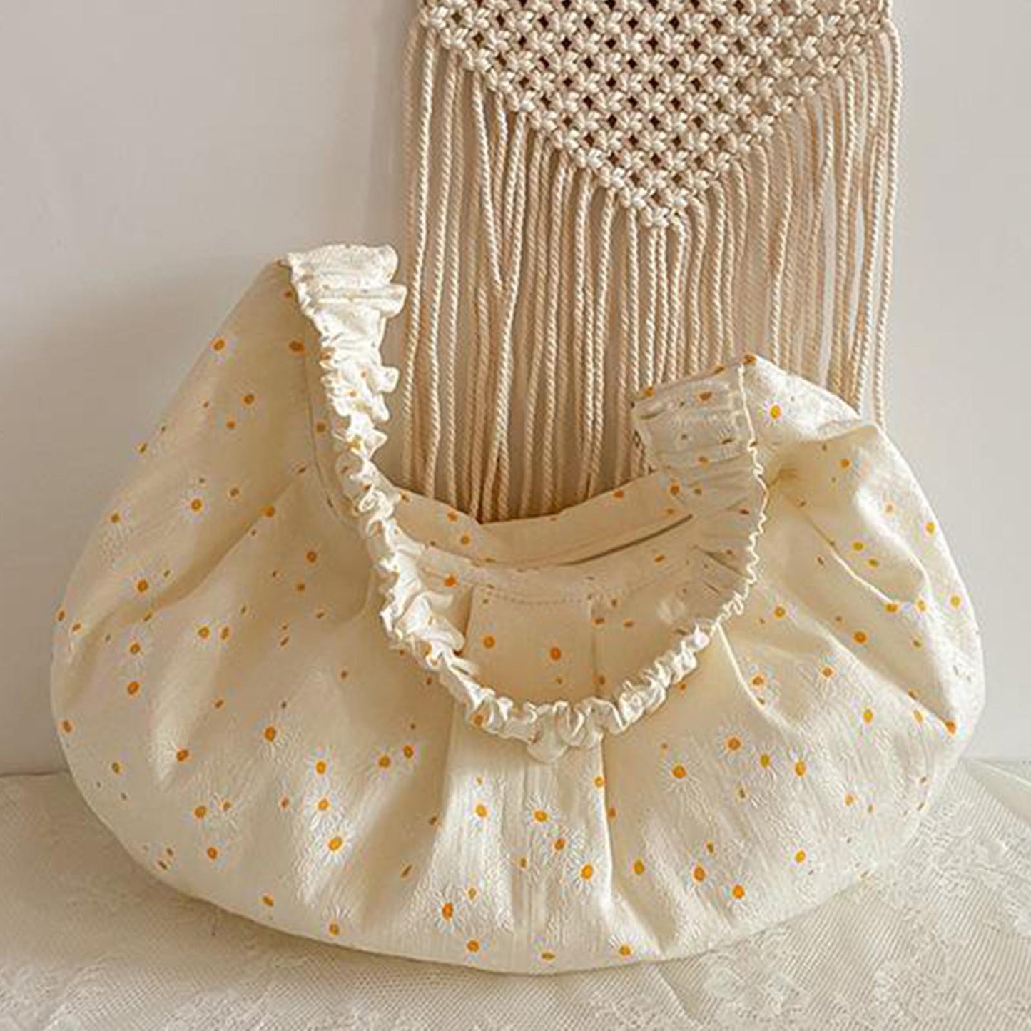 Shopping Shoulder Tote Shopper Bags Cotton Canvas Daisy Satchel Bag Style 1