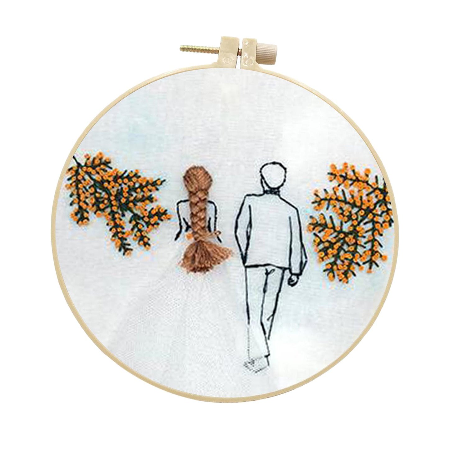 Needle Embroidery Kit with Basic Tools Wedding Valentine's Day Decoration D