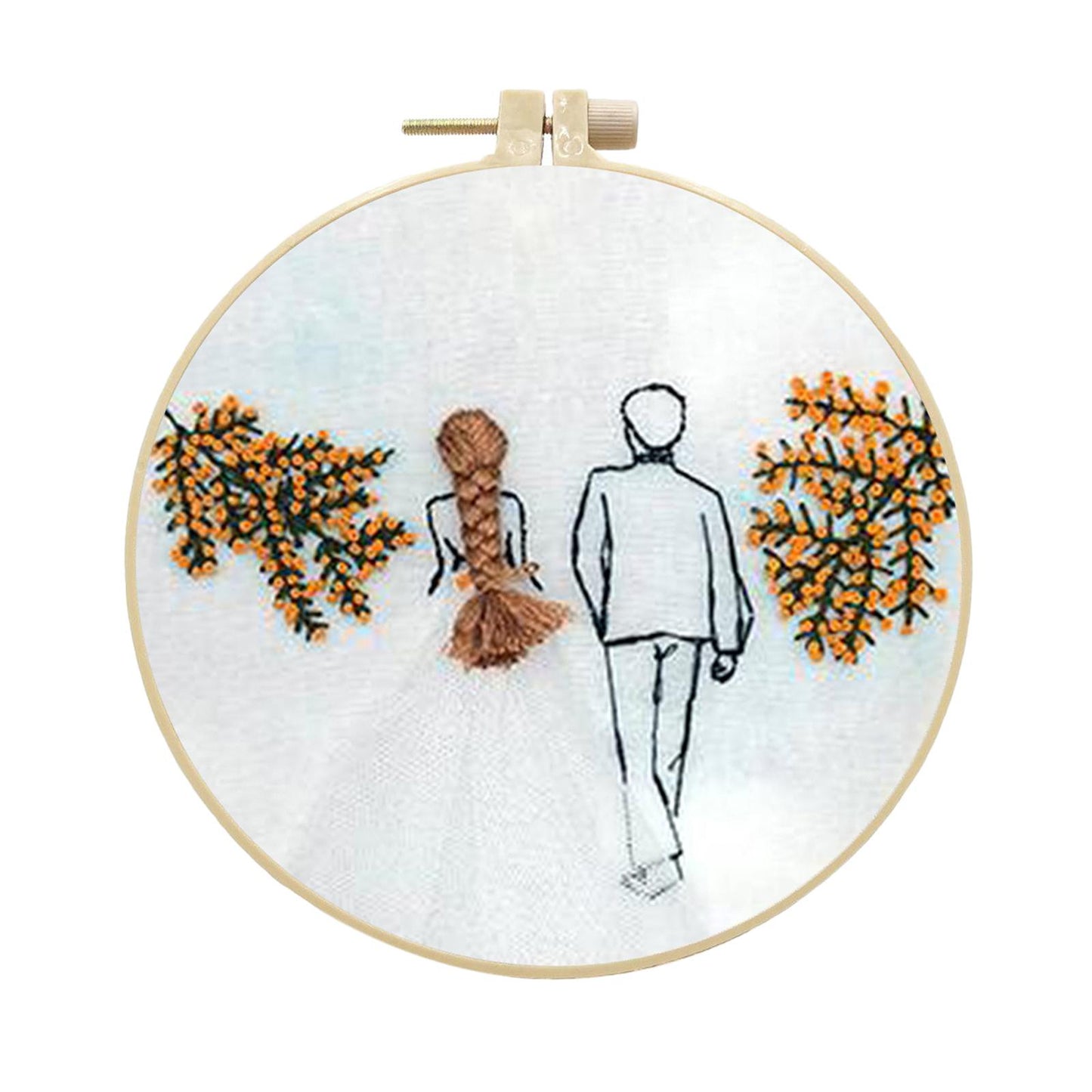 Needle Embroidery Kit with Basic Tools Wedding Valentine's Day Decoration D