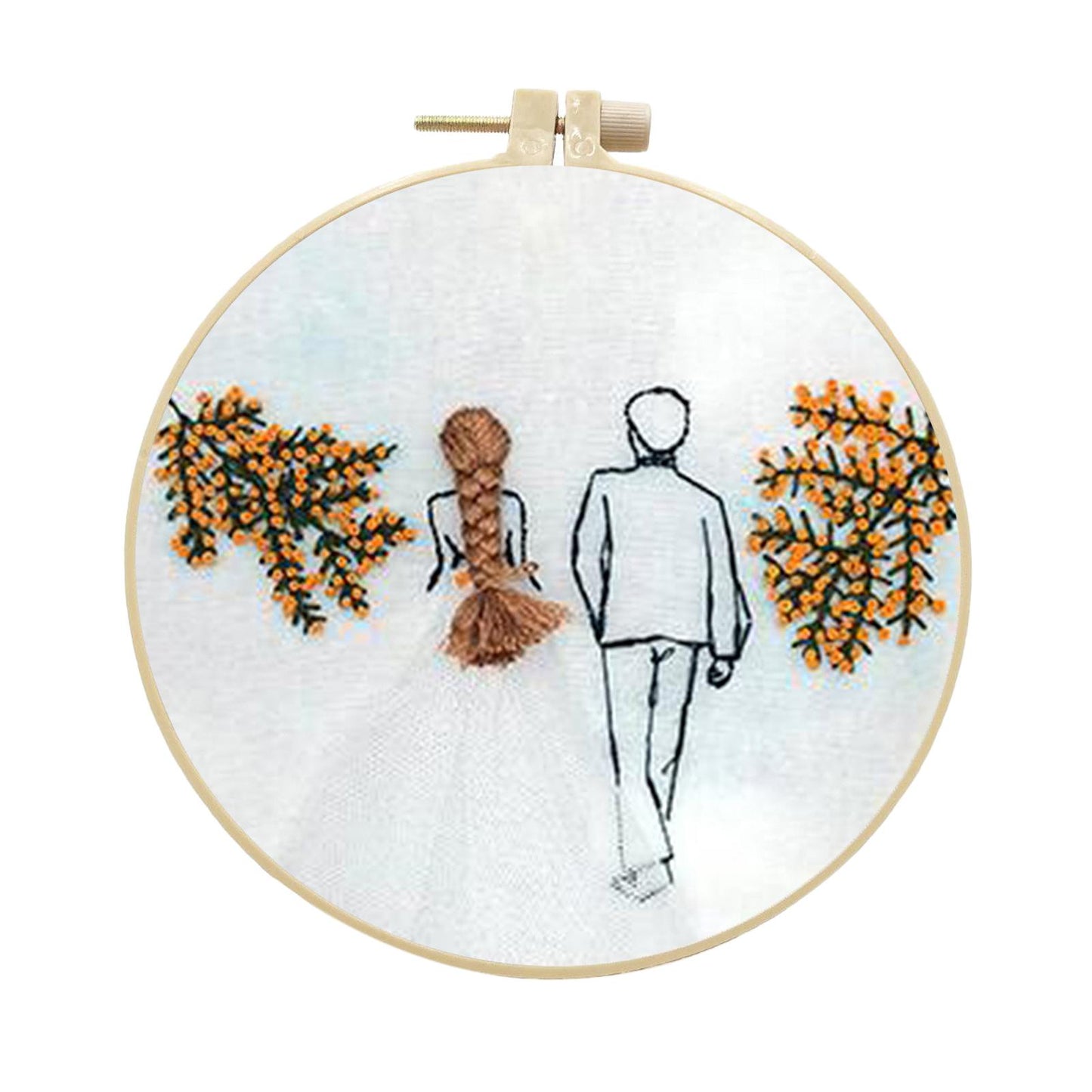 Needle Embroidery Kit with Basic Tools Wedding Valentine's Day Decoration D