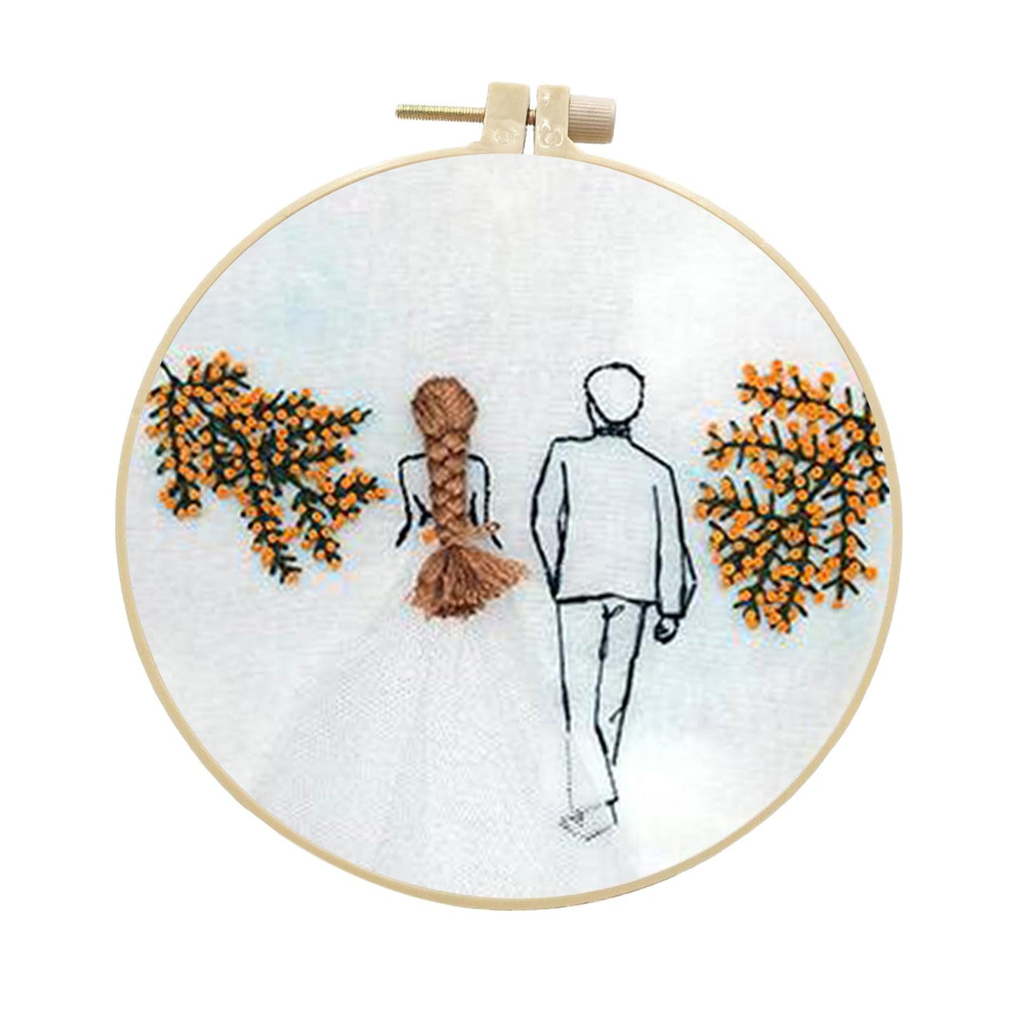 Needle Embroidery Kit with Basic Tools Wedding Valentine's Day Decoration D