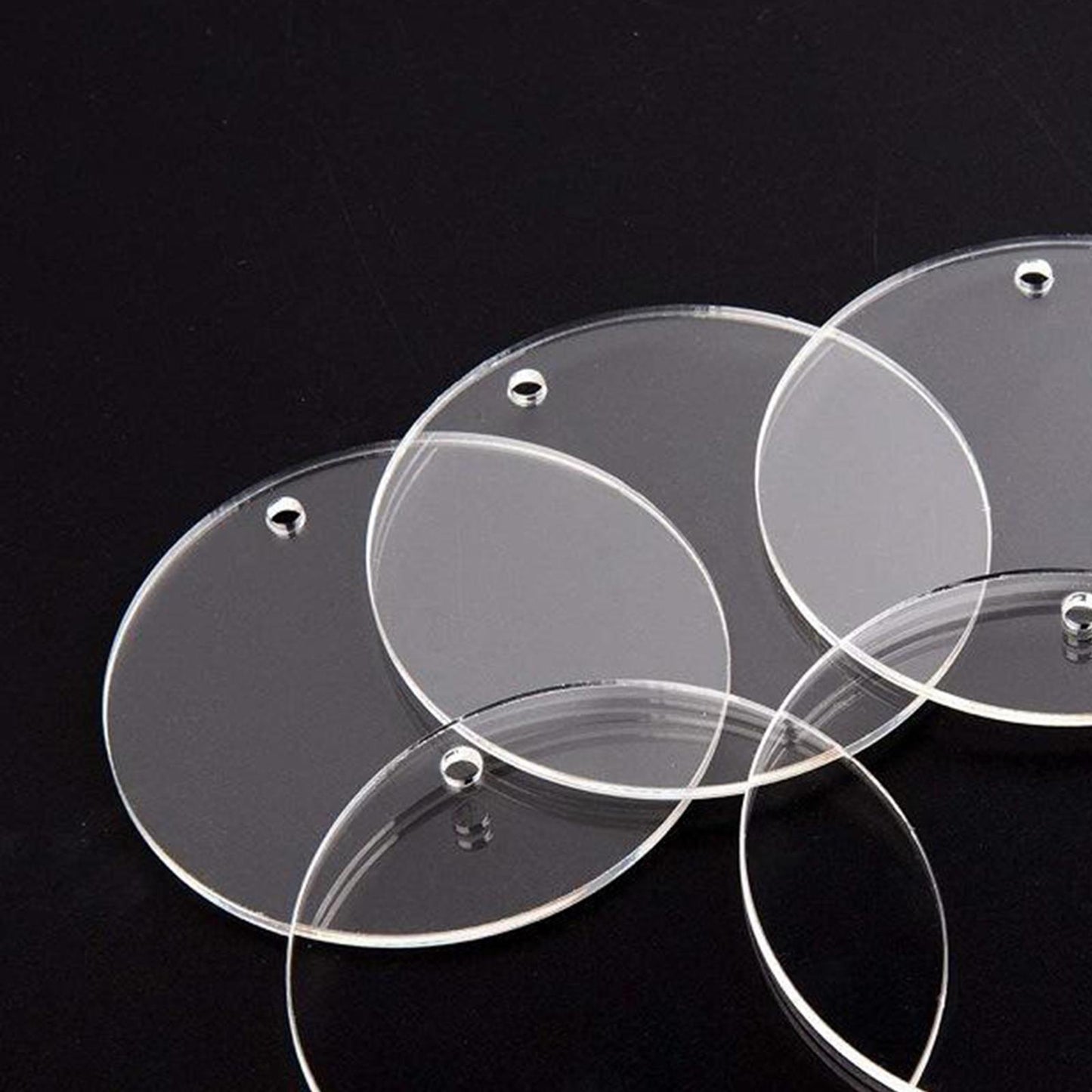 20 DIY Acrylic Clear Circle Discs Keychain Blanks Round DIY Jewelry Pendants