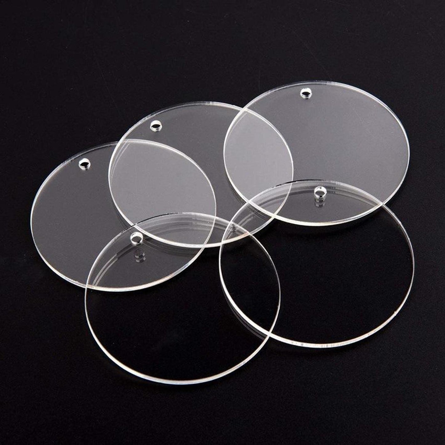 20 DIY Acrylic Clear Circle Discs Keychain Blanks Round DIY Jewelry Pendants