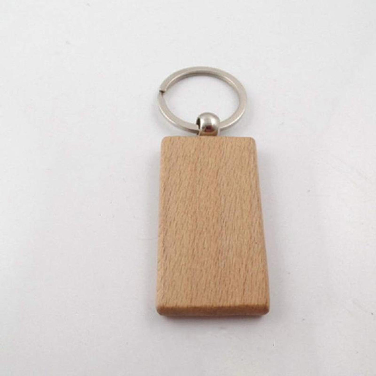 25x Blank Wood Keychain Key Rings Tags Charms Handbag Purse Hanging Pendants