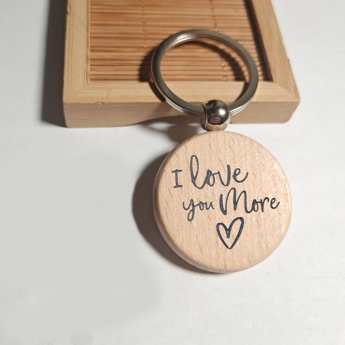 25x Blank Wood Keychain Key Rings Tags Charms Handbag Purse Hanging Pendants
