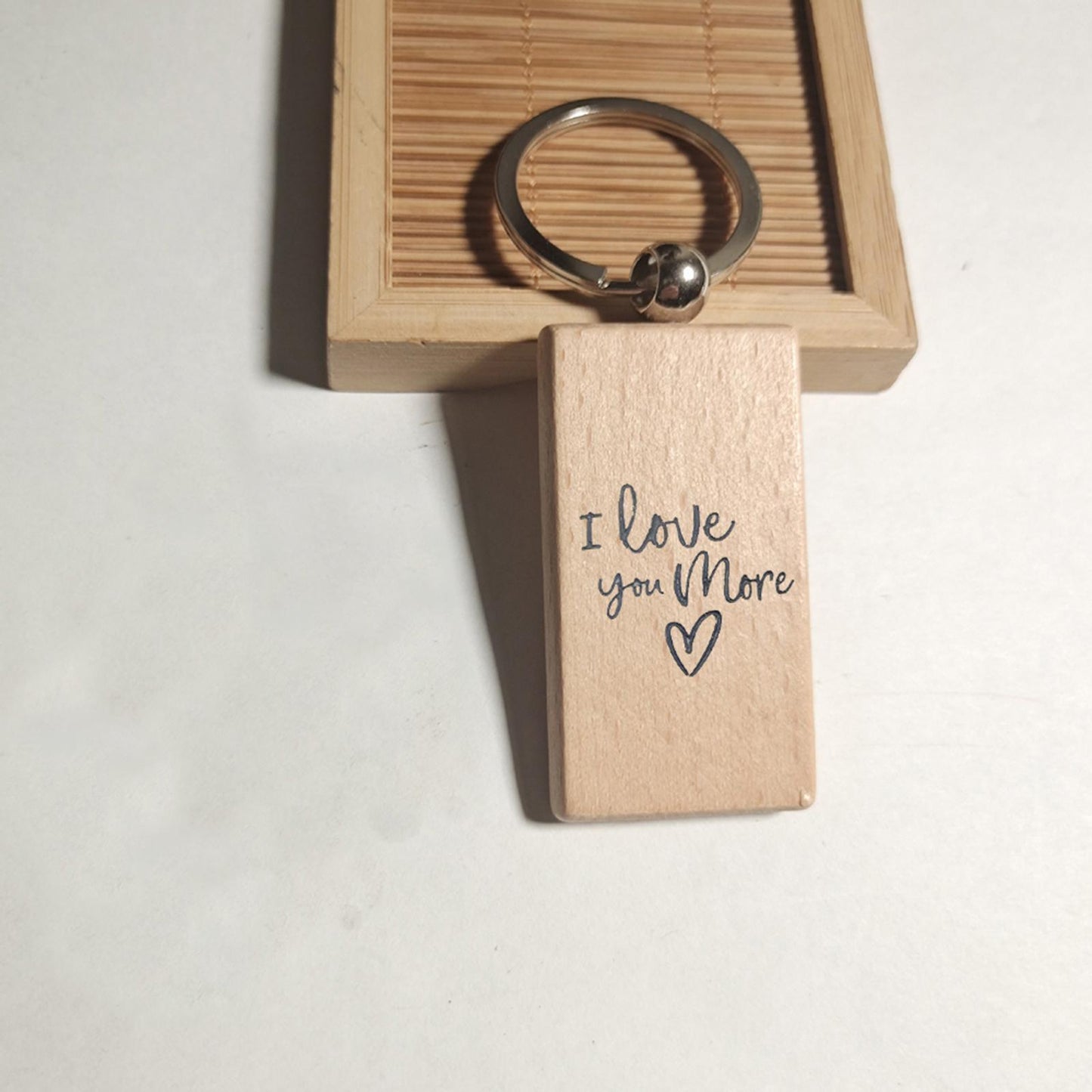 25x Blank Wood Keychain Key Rings Tags Charms Handbag Purse Hanging Pendants