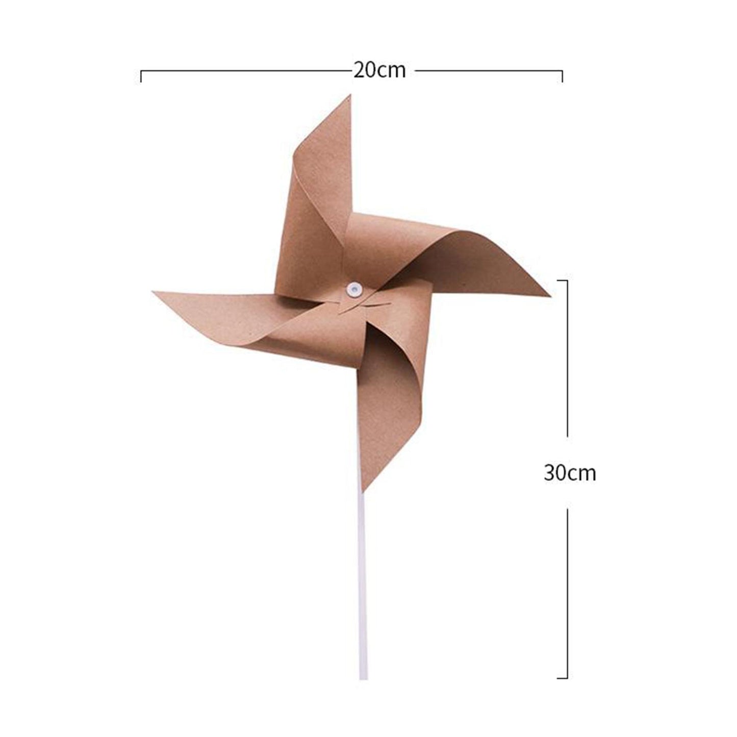 3Pcs Kraft Windmill Pinwheel Wind Spinner Garden Wedding Party Decor