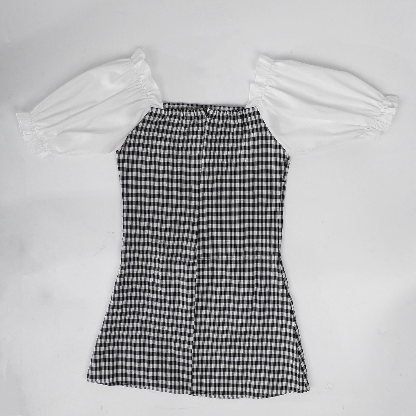 Fashion Retro Plaid Mini Dress Women Short Cheongsam Slip Cocktail Dresses M