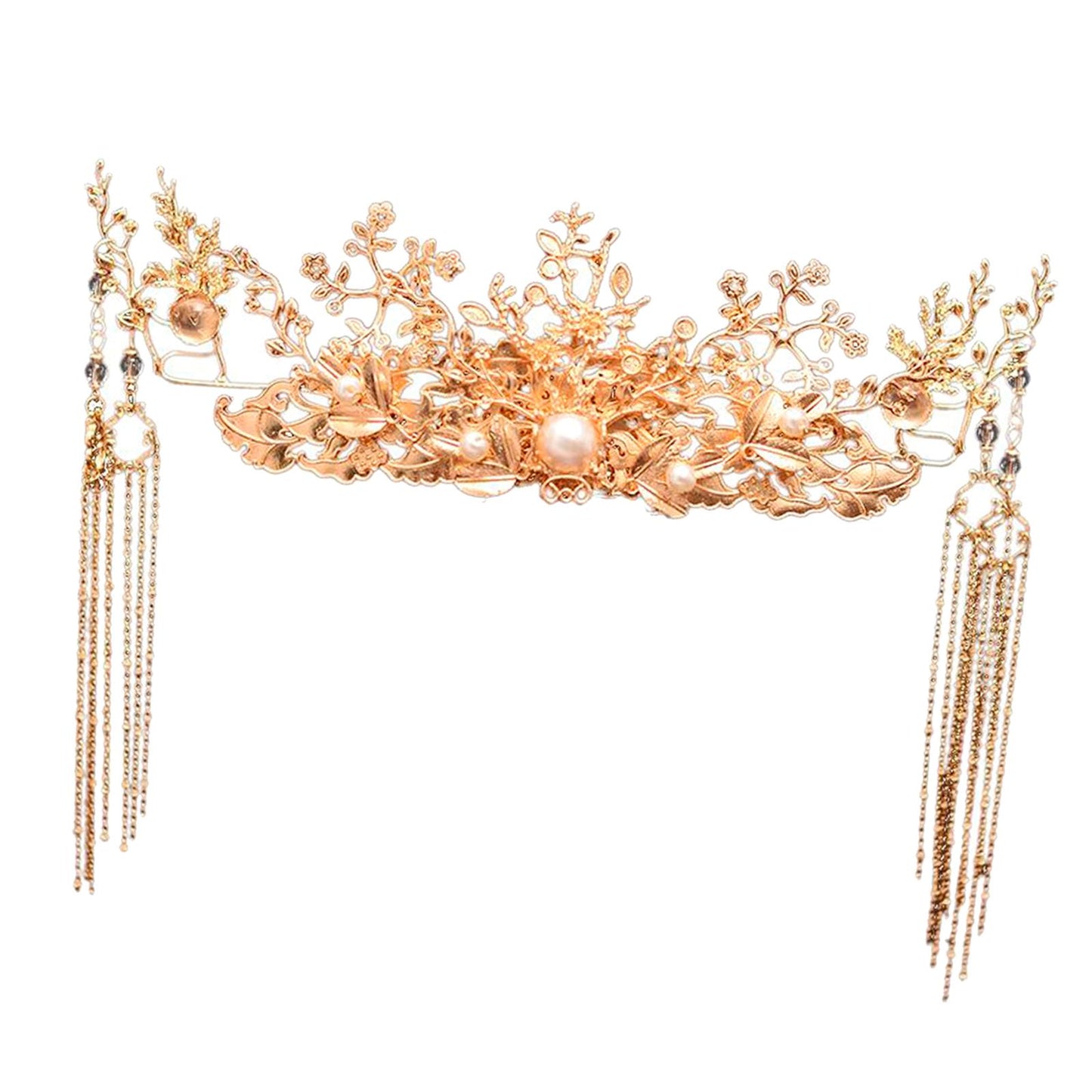 Traditional Chinese Golden Hairpin Head Jewelry Bridal Headdress Accessories