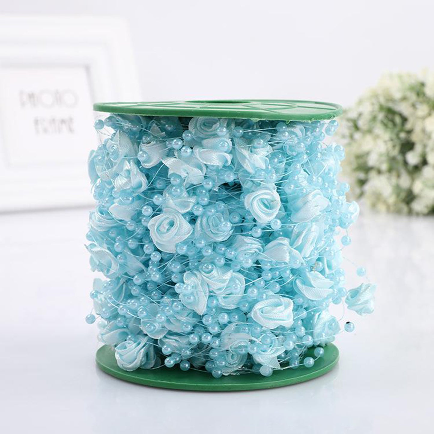 Pearl Garland Beads Chain Trim DIY Wedding Bride Craft Accessories Blue