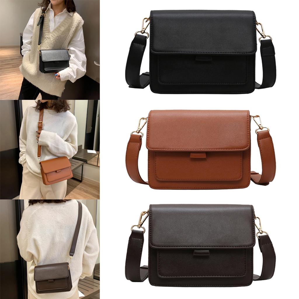 Mini Waterproof PU Leather Small Square Bag Shoulder Bags for Lady Girls Black