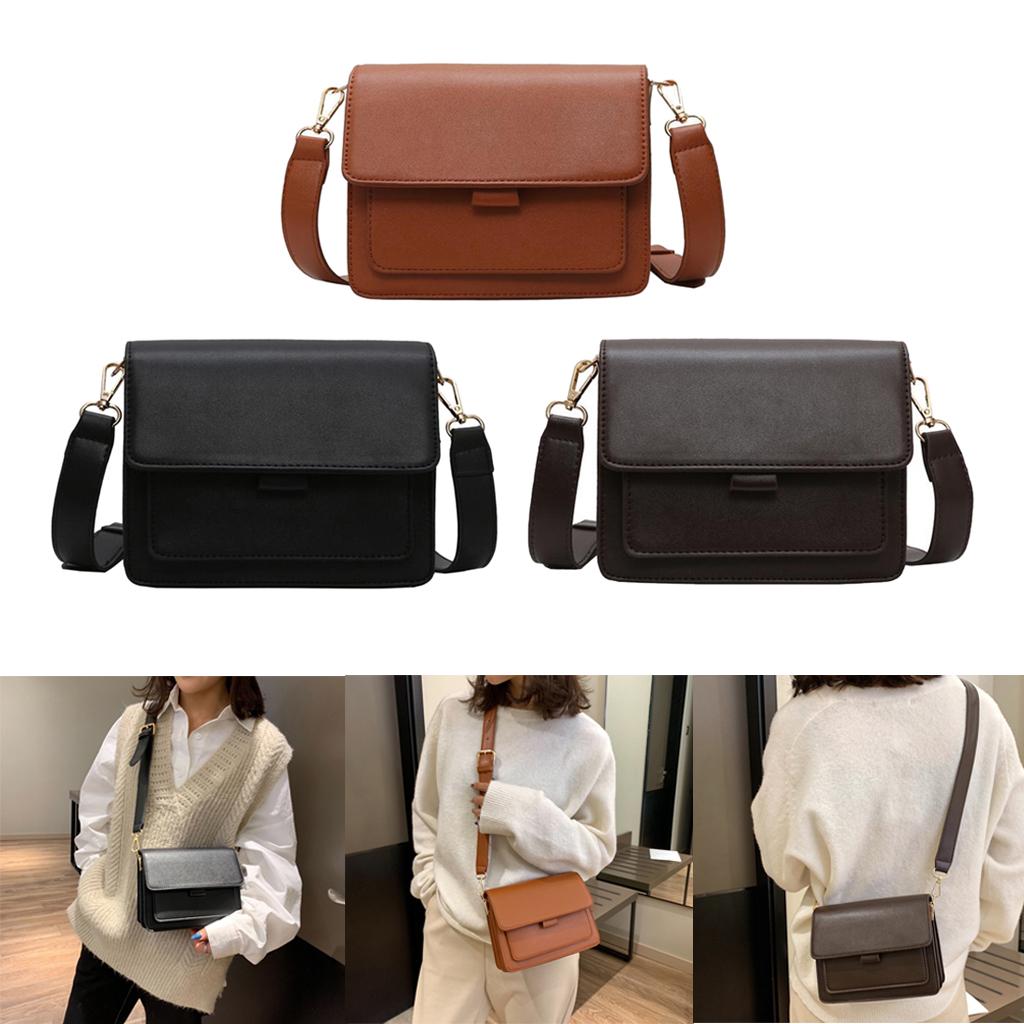 Mini Waterproof PU Leather Small Square Bag Shoulder Bags for Lady Girls Black