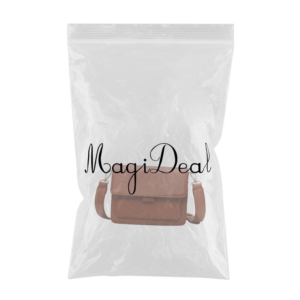 Mini Waterproof PU Leather Small Square Bag Shoulder Bags for Lady Girls Brown