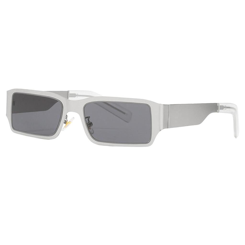 Rectangle Sunglasses Sun Glasses Square Shades Unisex Eyewear Silver_Gray