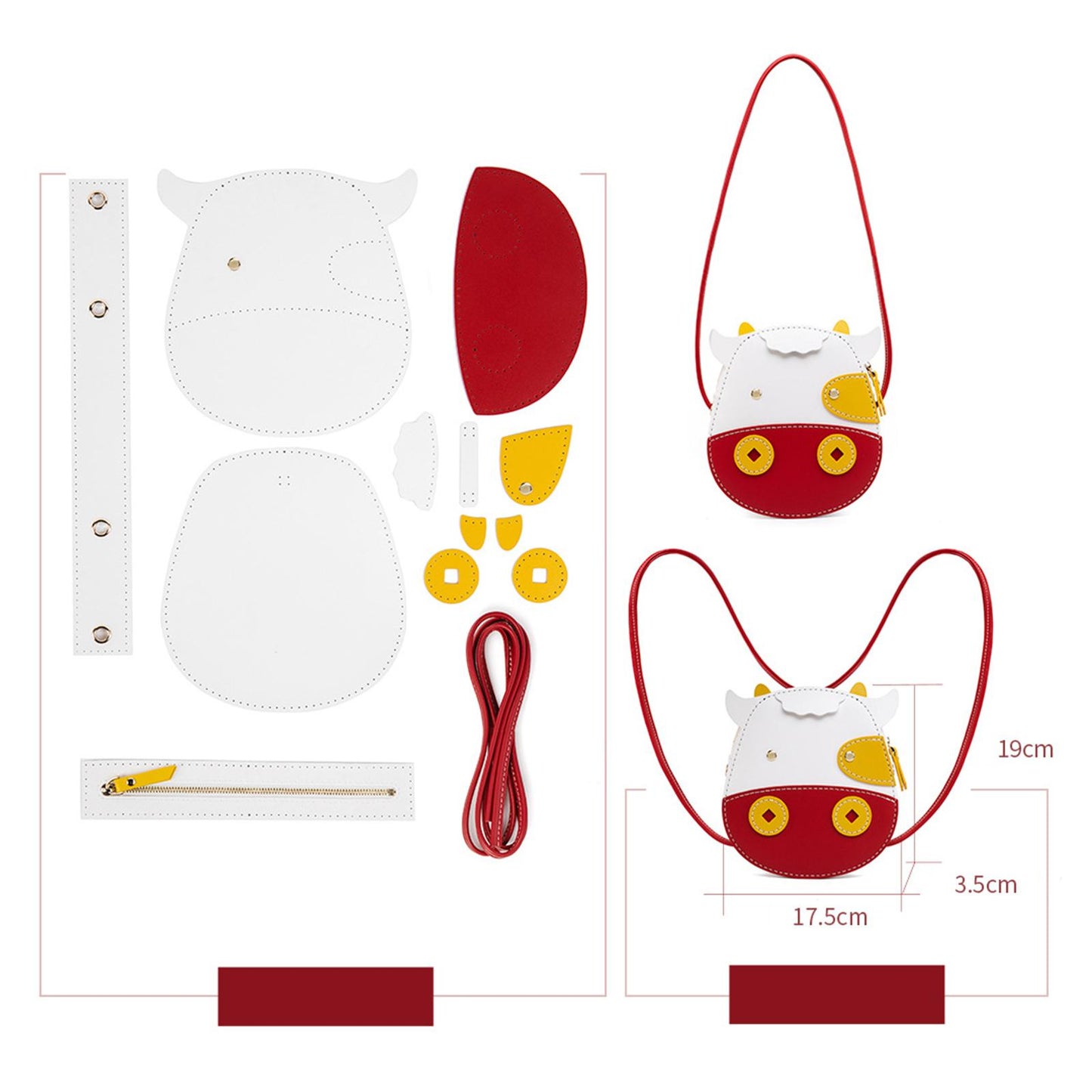DIY Leather Bag Making Kit Materials for Crossbody Bag Purse Leather Crafts