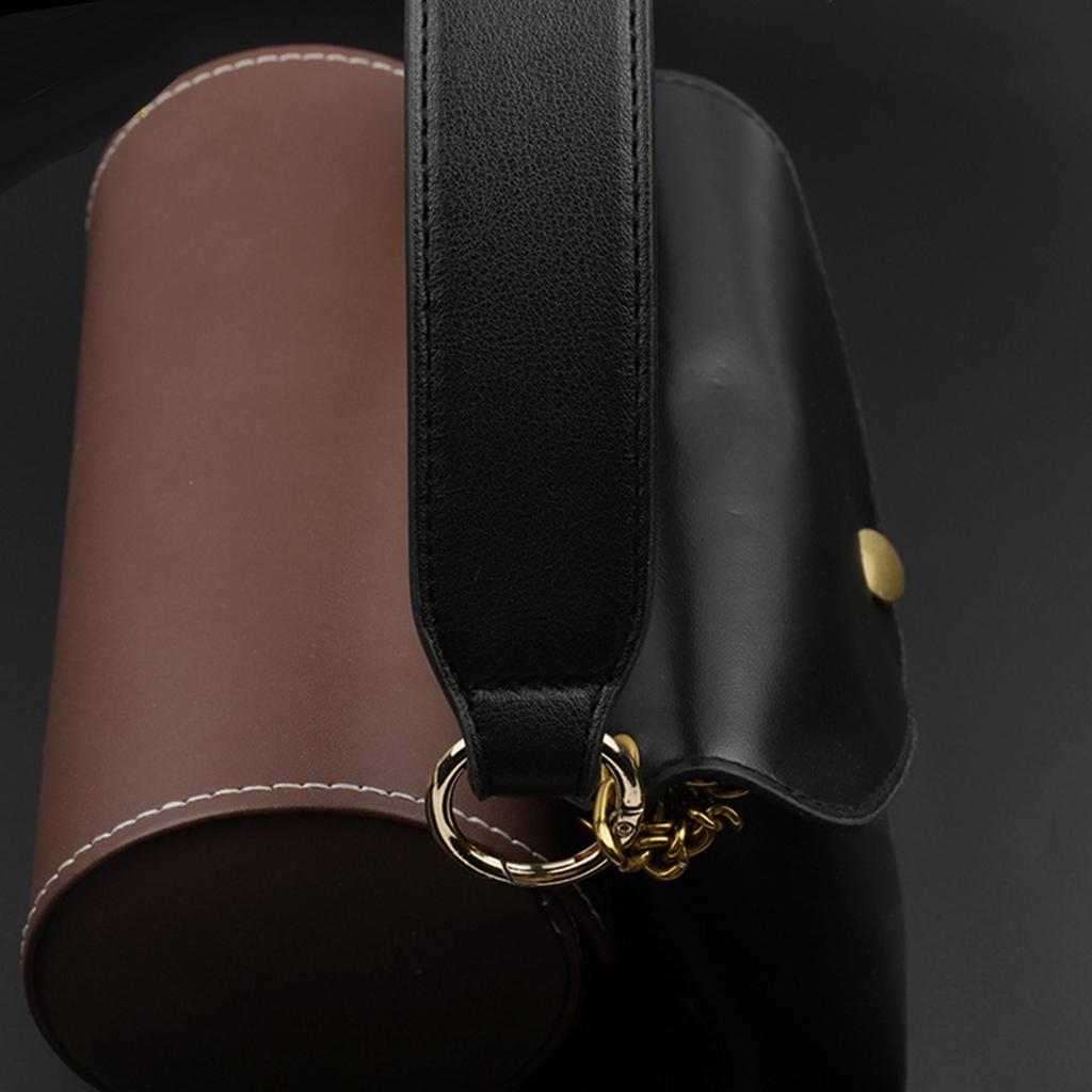 PU Leather Bag Strap Replacement Detachable Tote Handbag Handle Belt Black