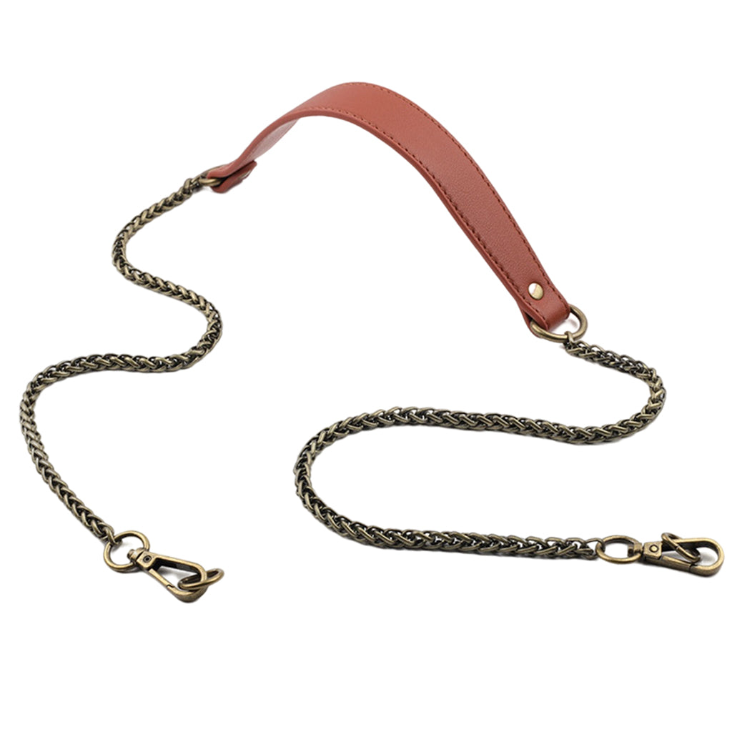 45 PU Leather Chain Bag Strap Removable Bag Handle Bags Accessories Brown"