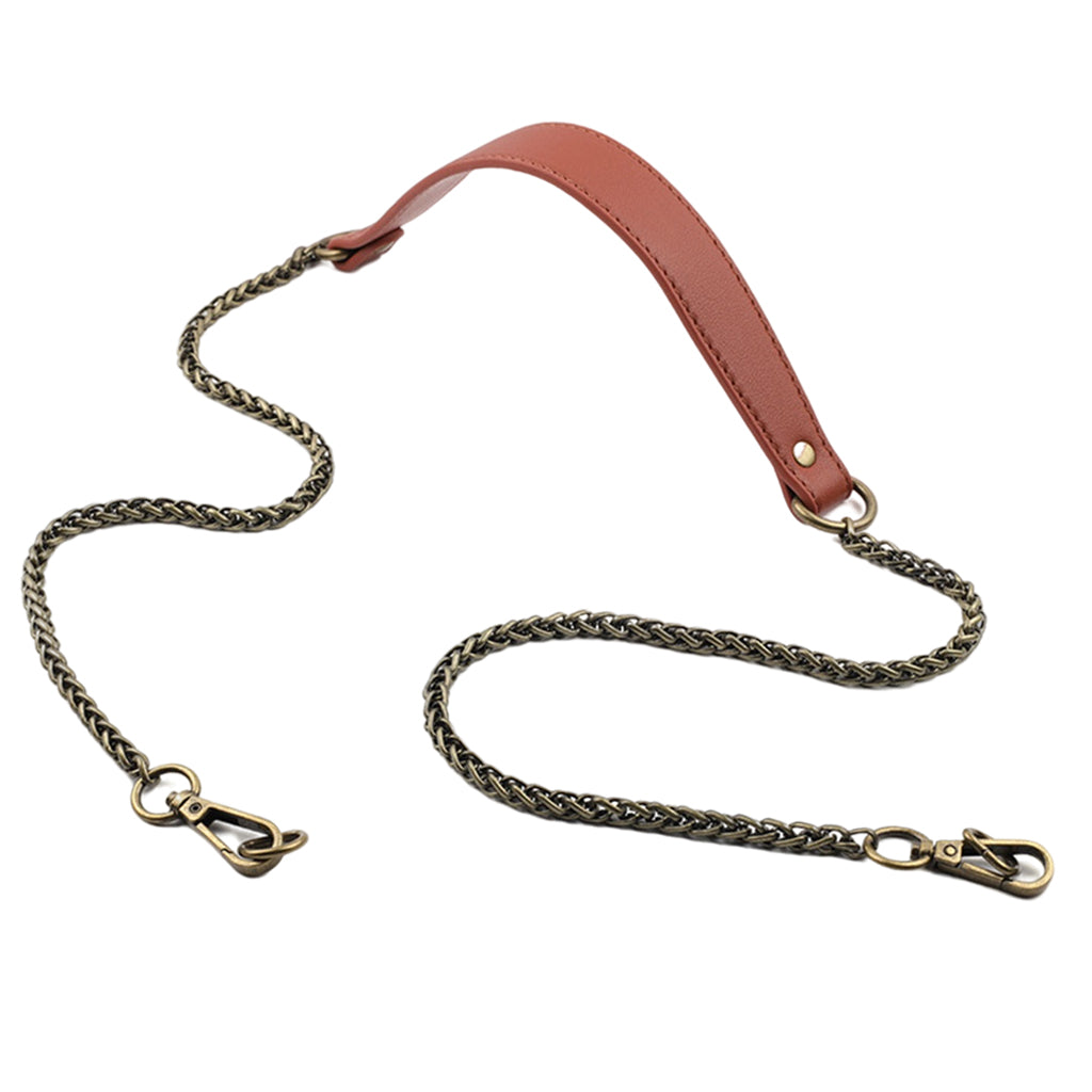 45 PU Leather Chain Bag Strap Removable Bag Handle Bags Accessories Brown"
