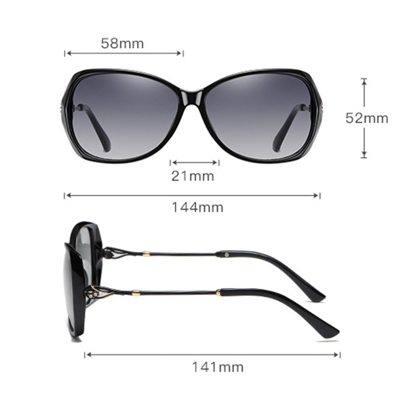 Women Sunglasses Fashion Polarized Driving Sun Glasses Champagne