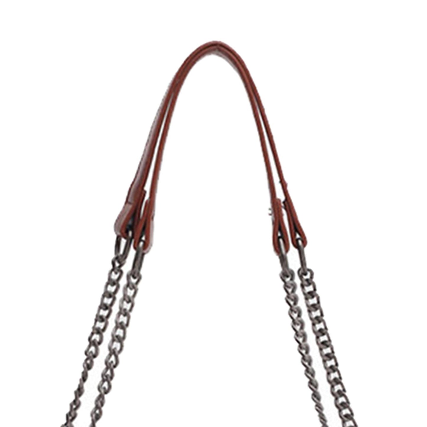 Retro Ladies Leather Chain Shoulder Bag Travel Crossbody Bags Handbag Coffee