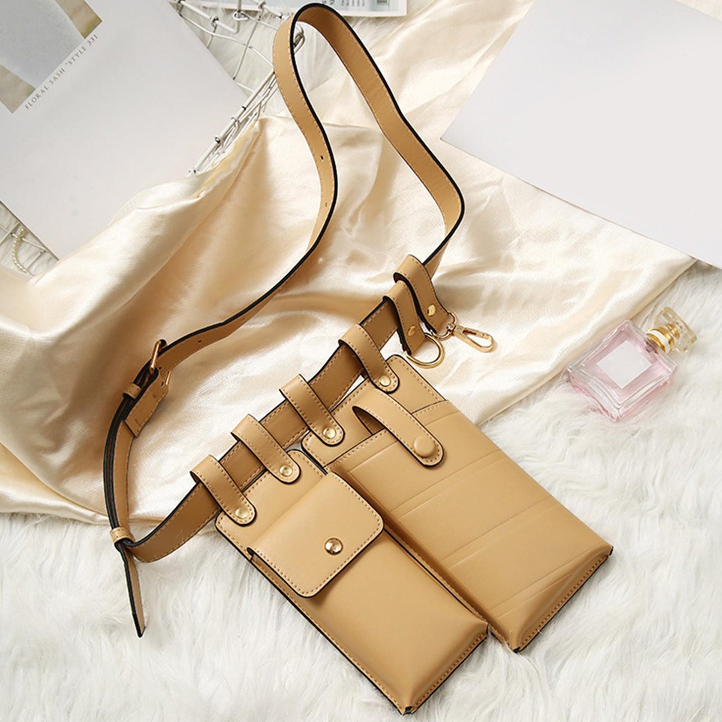 Waist Bag Crossbody Phone Pouch Fanny Pack Purse Designer Hip Pocket Khaki
