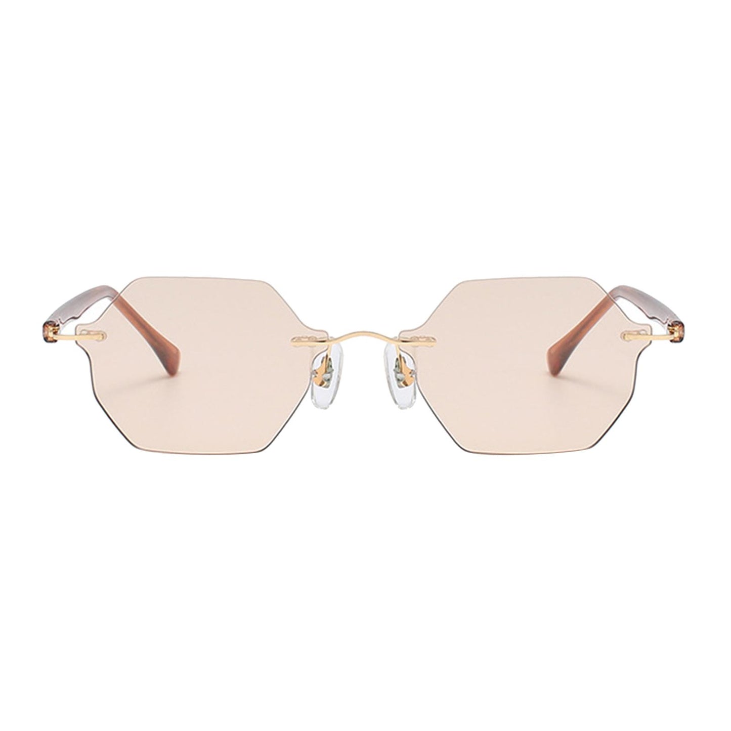Rimless Sunglasses Girls UV Protective Sun Glasses Eyewear Champagne