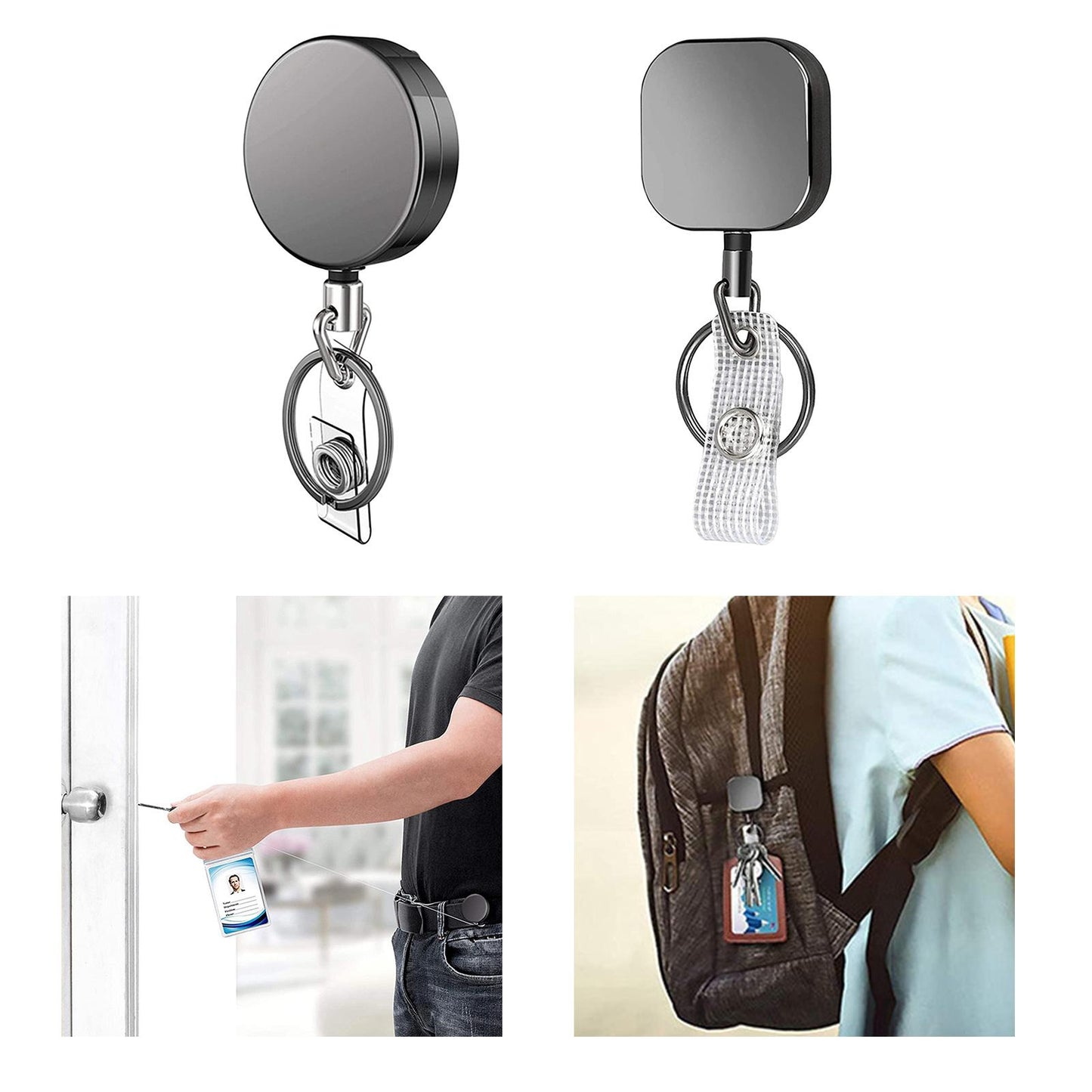 Retractable Badge Holders for Card Keychain Badge Holder Square