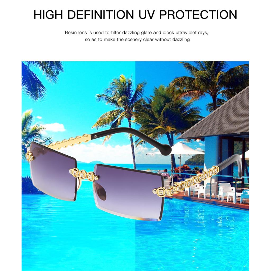 Rimless Sunglasses UV400 Driving Sun Glasses Sandy Beach Eyewear