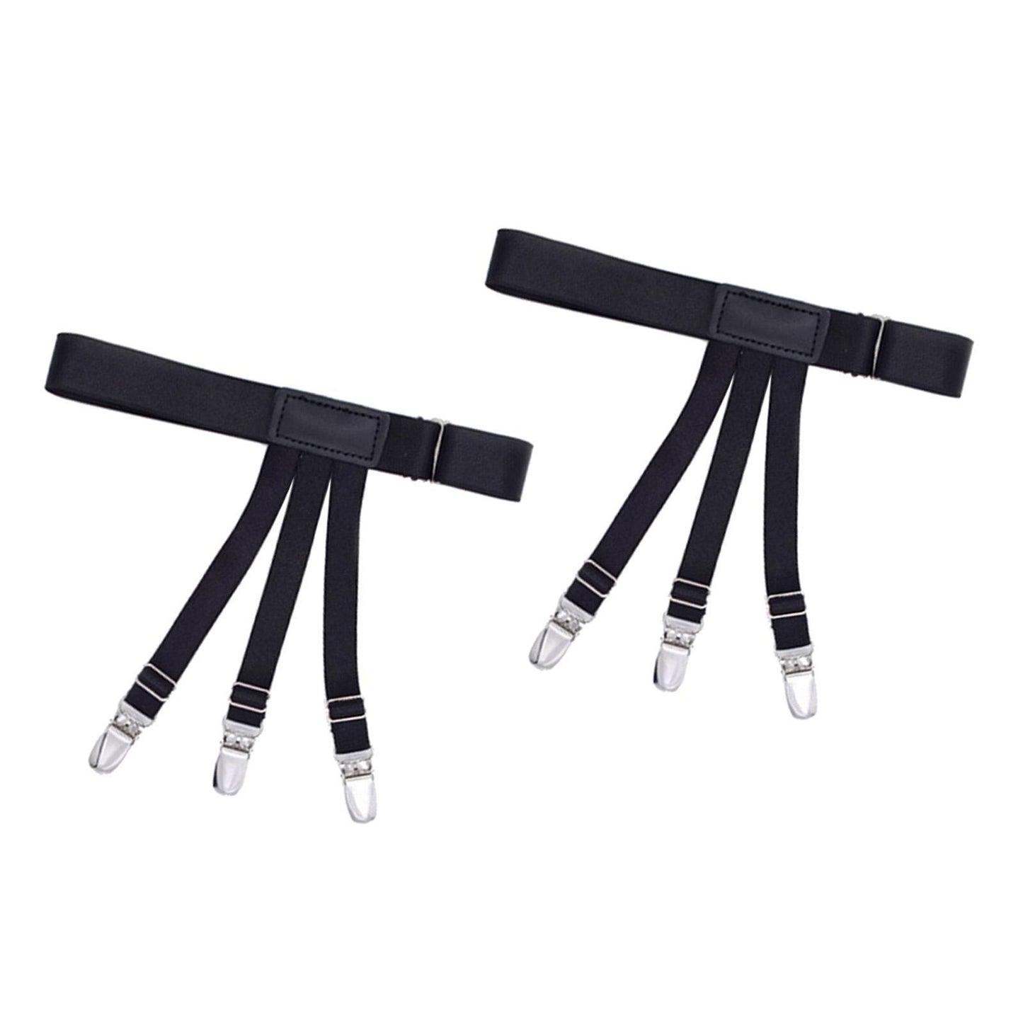 2x Shirt Stays Suspenders Leg Garters Adjustable Elastic Holders Men Women B