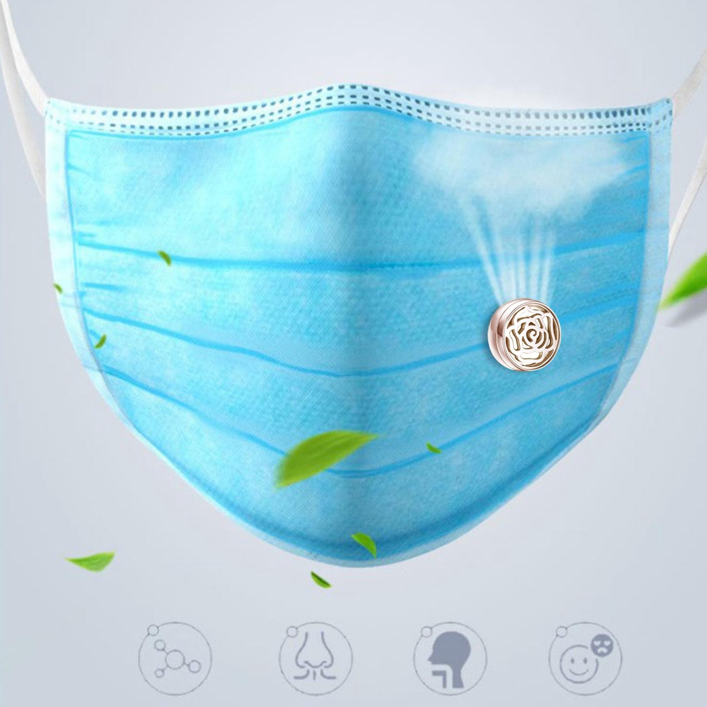 Face Mask Aromatherapy Essential Oil Diffuser Magnetic Button Rose Gold B