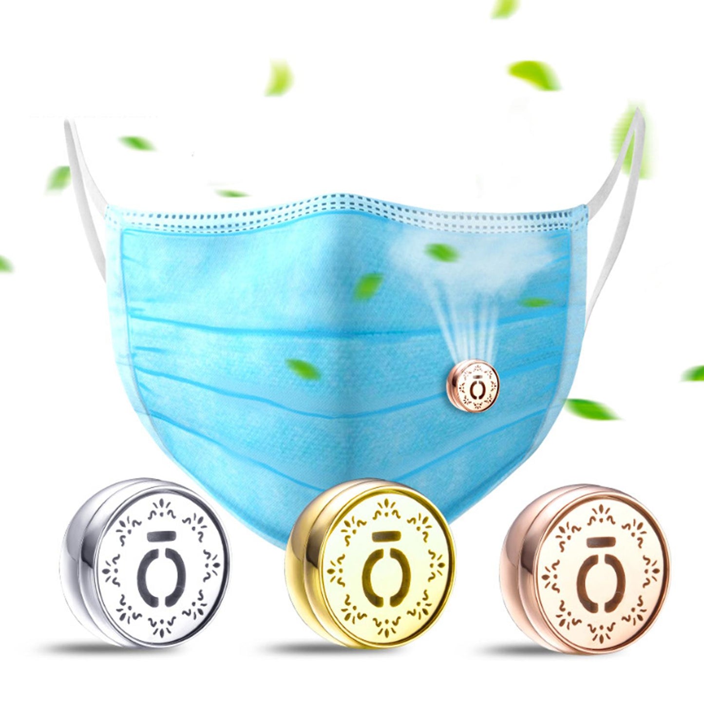 Face Mask Aromatherapy Essential Oil Diffuser Magnetic Button Rose Gold B