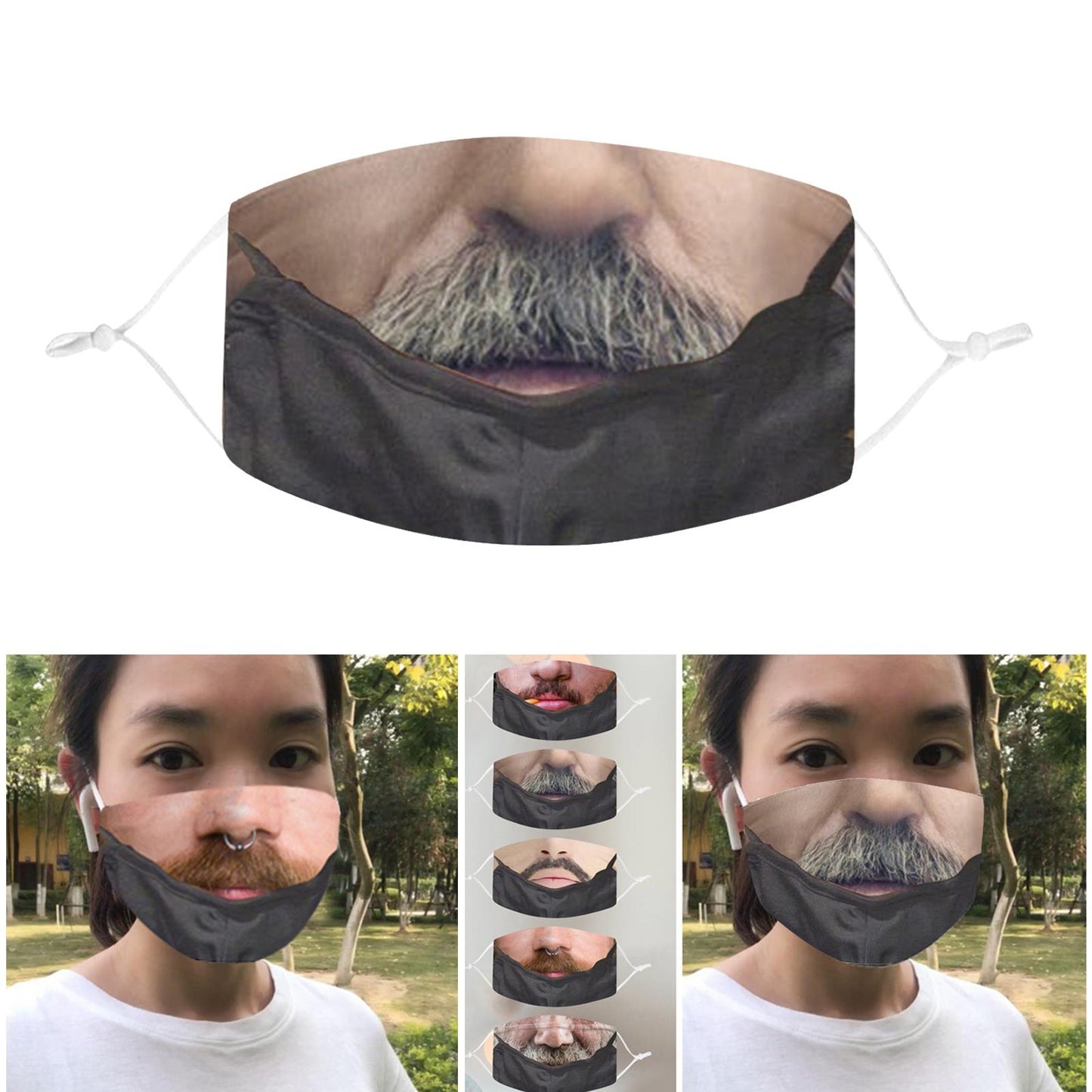 Funny Face Mask Breathable Washable Mouth Protection Reusable Mouth Mask B
