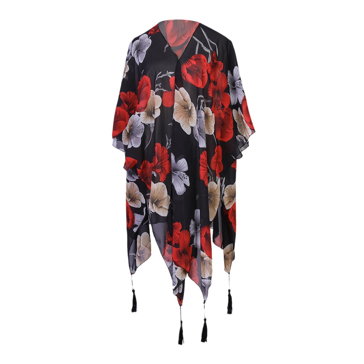 Lady Summer Floral Short Coat Sun Protection Cardigan Outwear Chiffon Top