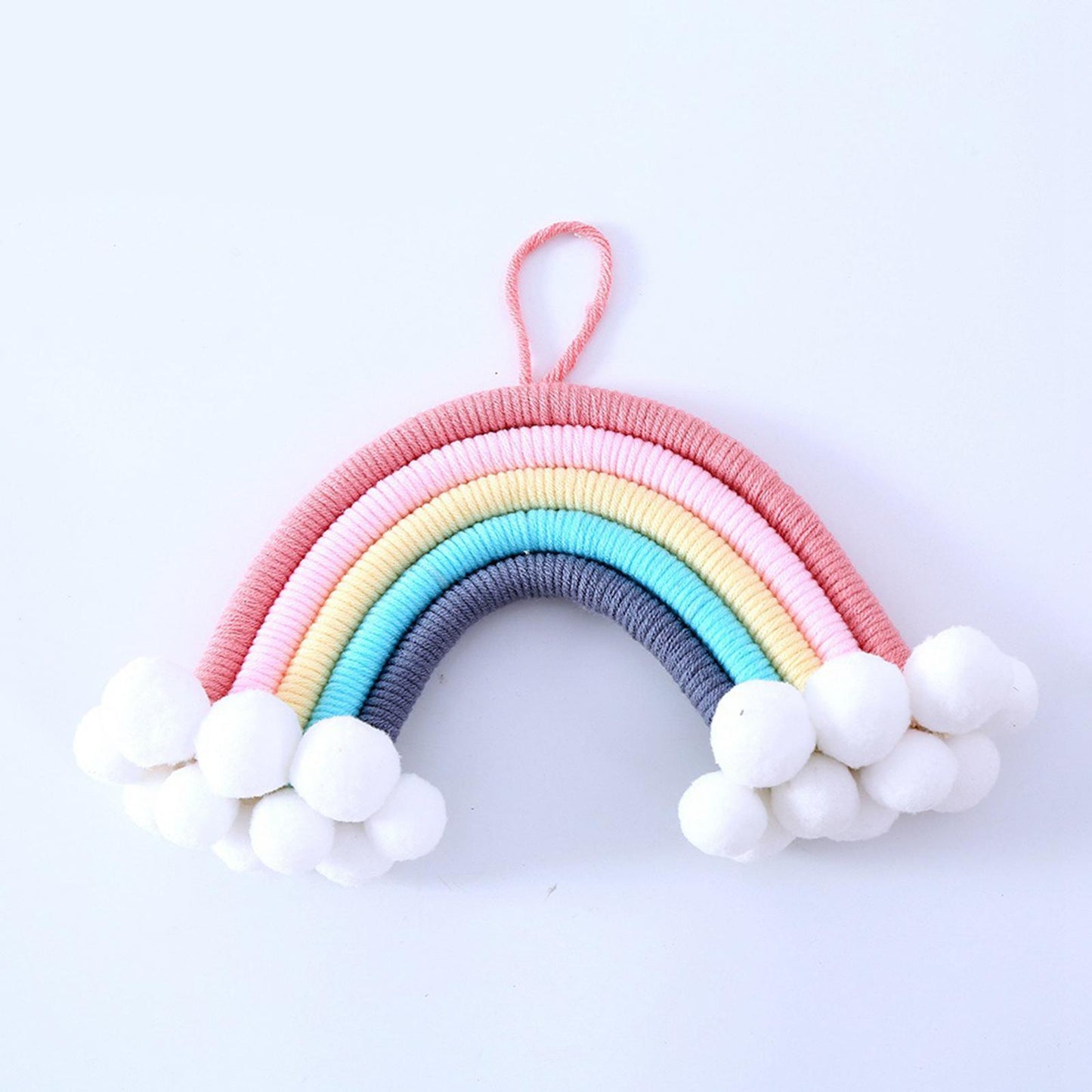 Hand Woven Rainbow Tapestry Cotton Yarn Hanging Bedroom Home Decor Craft C