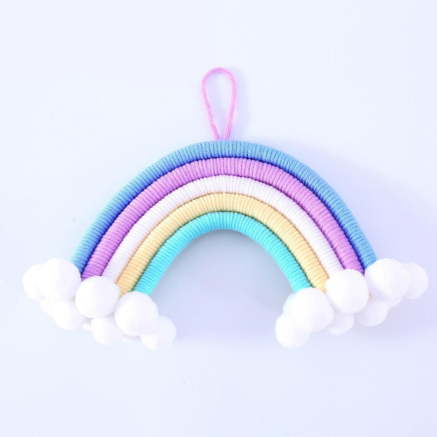 Hand Woven Rainbow Tapestry Cotton Yarn Hanging Bedroom Home Decor Craft F