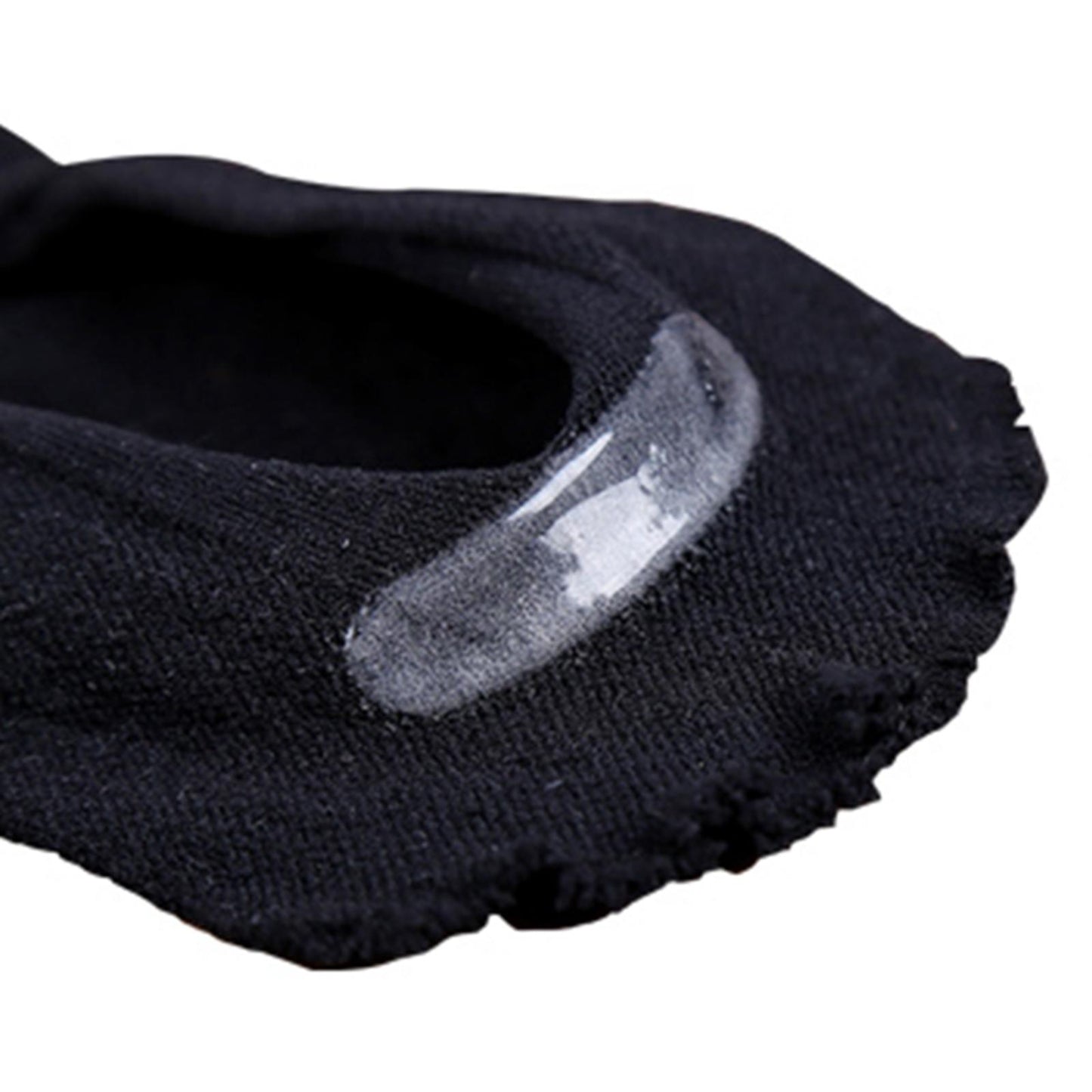 Women FIVE FINGER SOCKS with Silicone Pad Toe Sock Invisible Low Cut Black