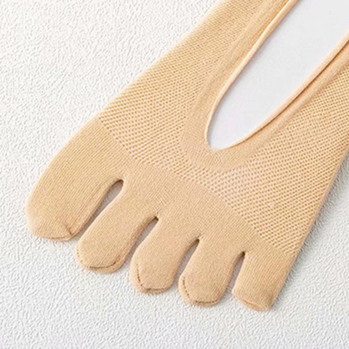 Women FIVE FINGER SOCKS with Silicone Pad Toe Sock Invisible Low Cut Skin