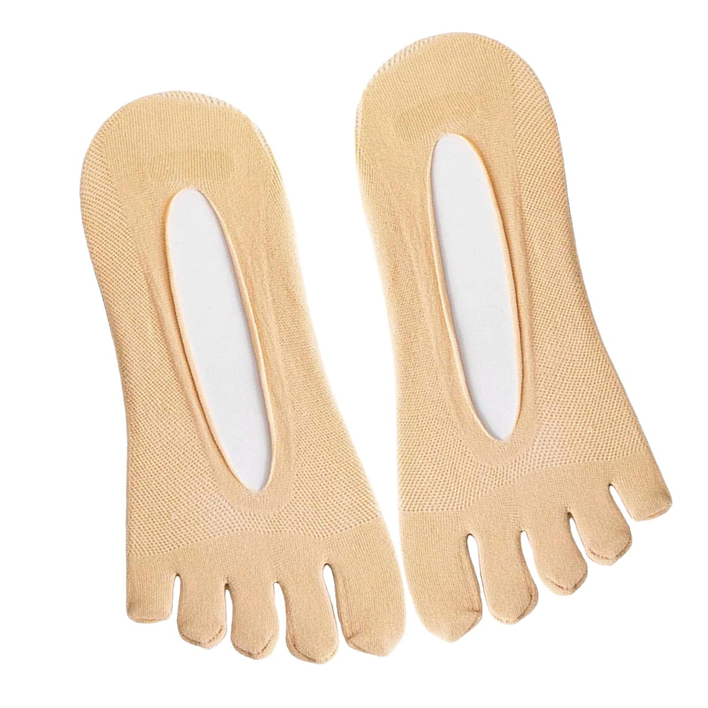 Women FIVE FINGER SOCKS with Silicone Pad Toe Sock Invisible Low Cut Skin