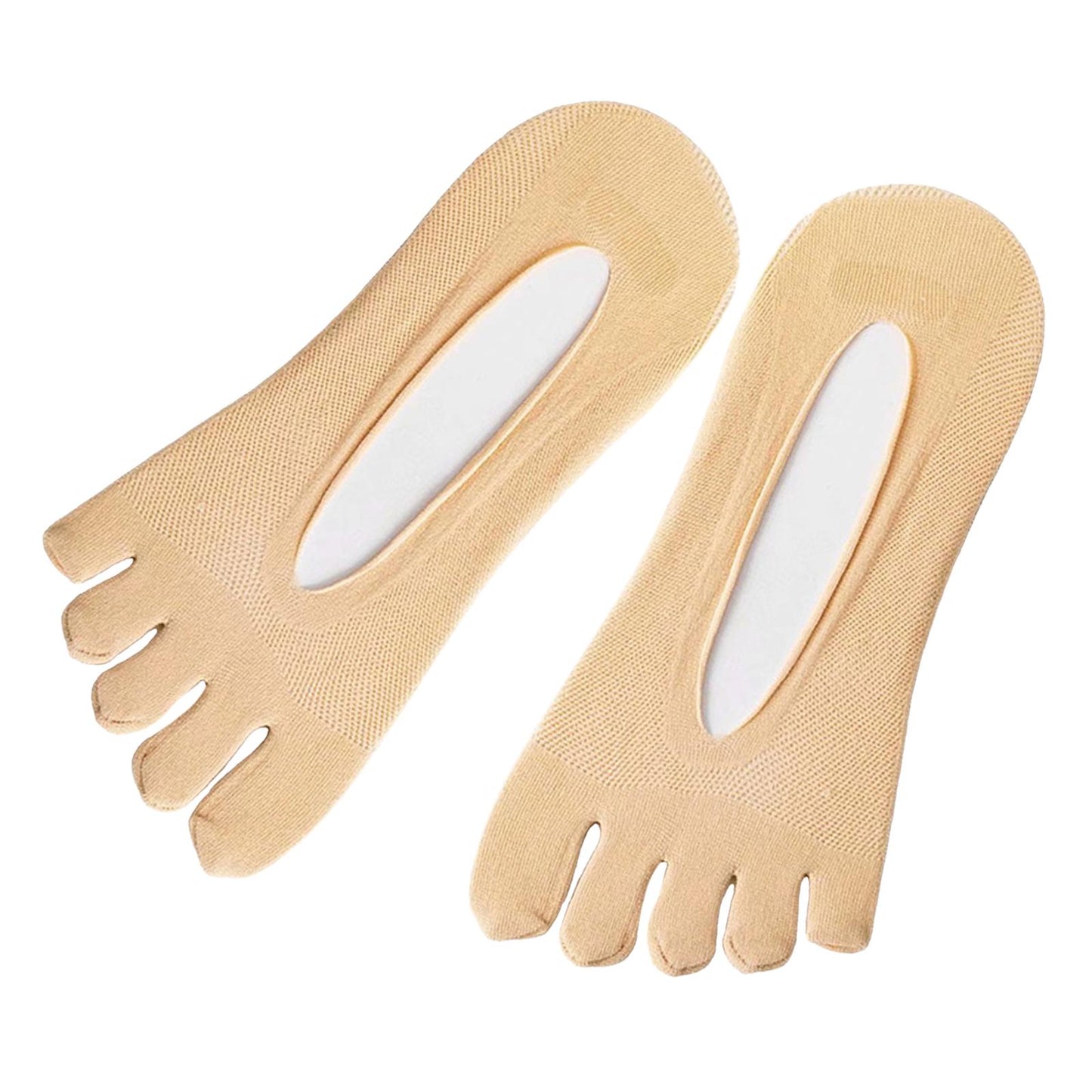 Women FIVE FINGER SOCKS with Silicone Pad Toe Sock Invisible Low Cut Skin