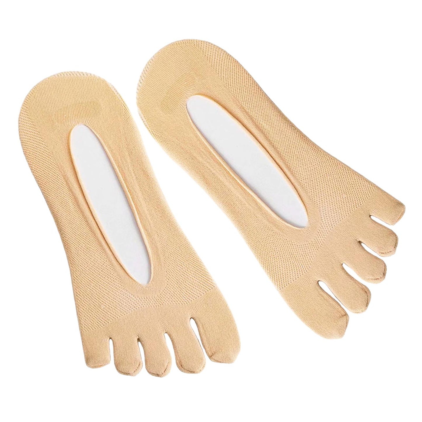 Women FIVE FINGER SOCKS with Silicone Pad Toe Sock Invisible Low Cut Skin