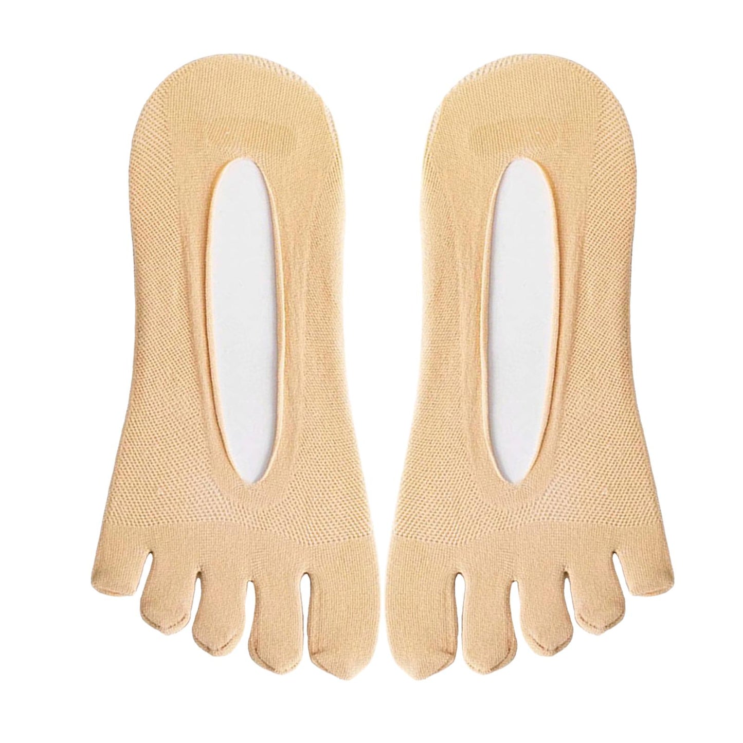 Women FIVE FINGER SOCKS with Silicone Pad Toe Sock Invisible Low Cut Skin