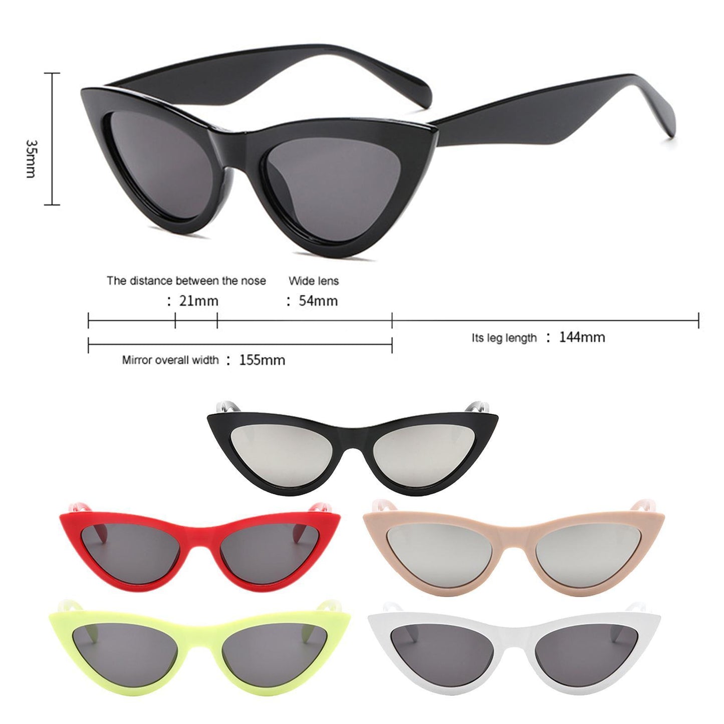 Riding Glasses Fishing Glasses Retro Vintage Cateye Sun Glasses for Women Red