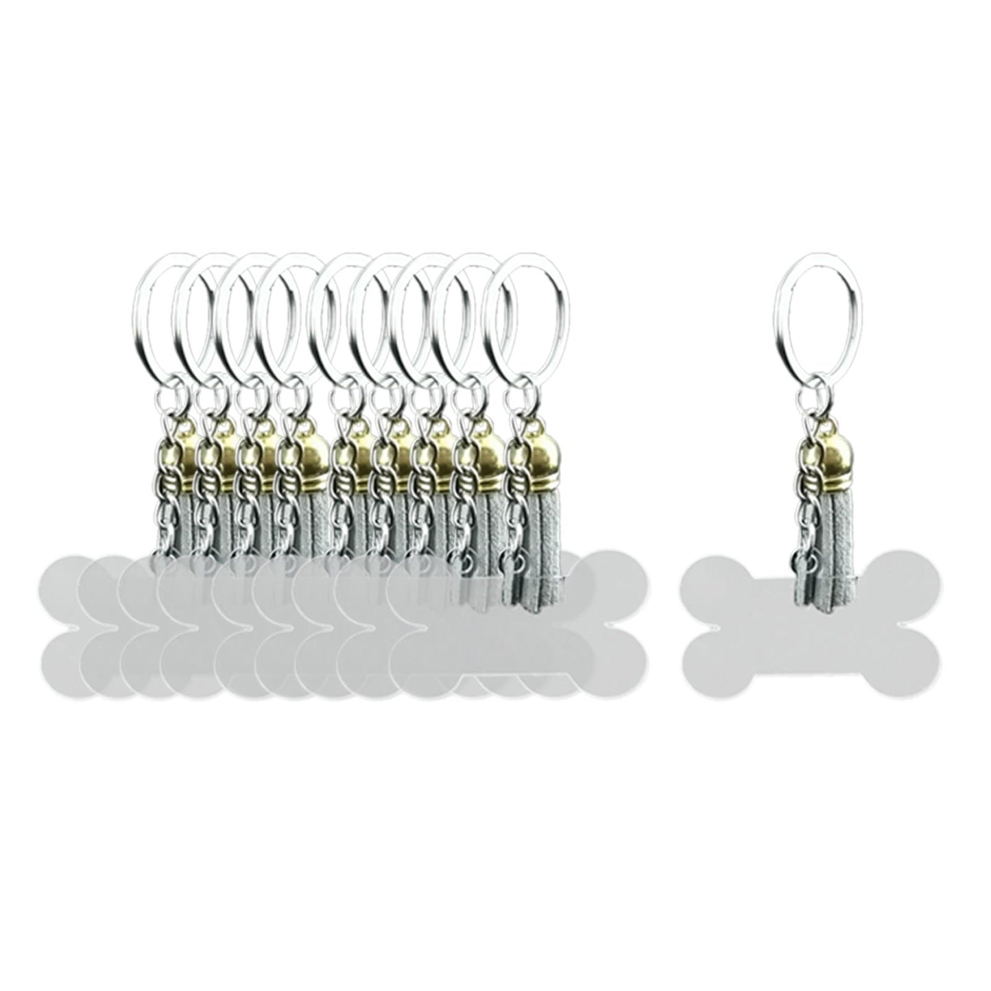 10pcs Acrylic Key Chain Keychain Blanks Pendants Charm Keyring Tassels