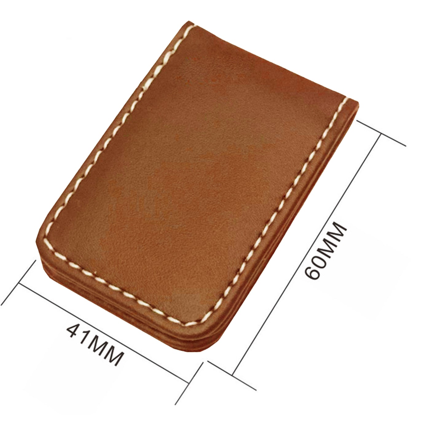 Magnetic Money Clip Dollar Cash Clamp Card Holder Wallet Brown_60x41x8mm